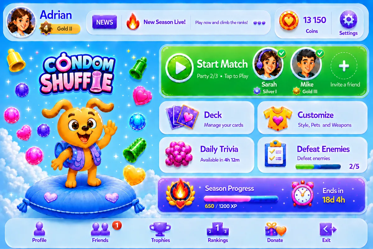 Condom Shuffle: Main menu